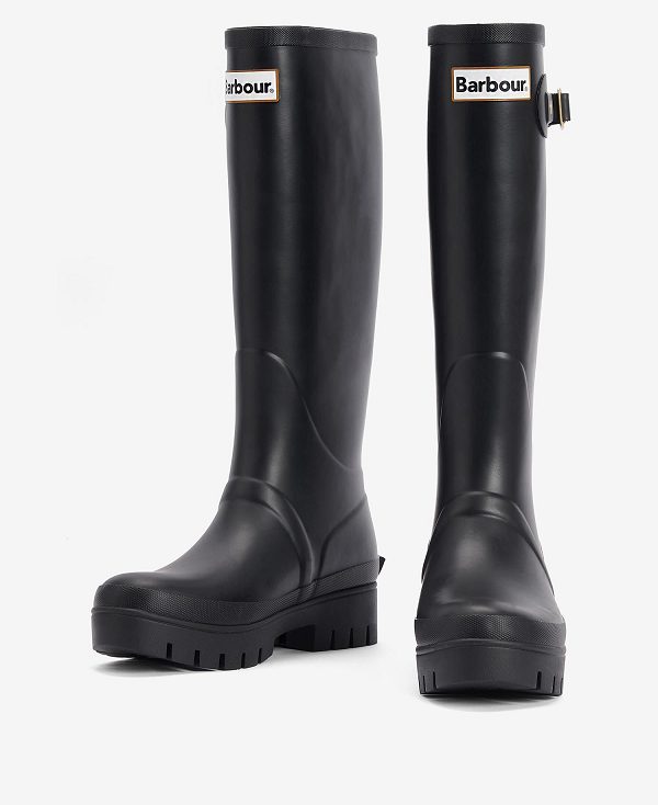 Barbour Snowdon Wellingtons Sort | BABO89946