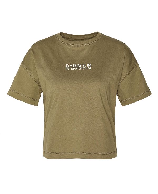 Barbour Sofia T-shirt Khaki | BABO89531