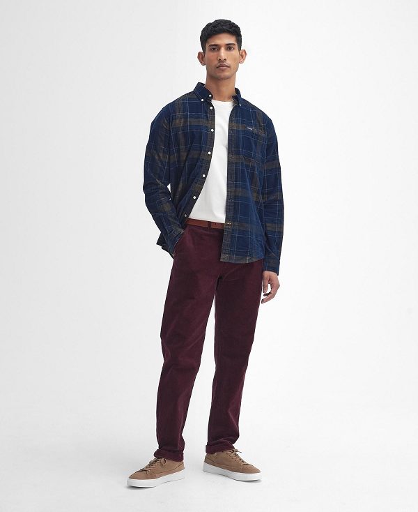 Barbour Southfield Tailored Long-sleeved Shirt Blå | BABO87805