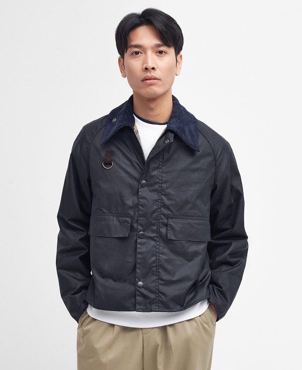 Barbour Spey Slim Wax Jacket Mørkeblå | BABO87198