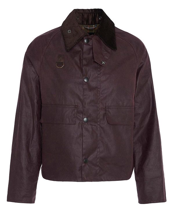 Barbour Spey Slim Waxed Jacket Bordeaux | BABO87280