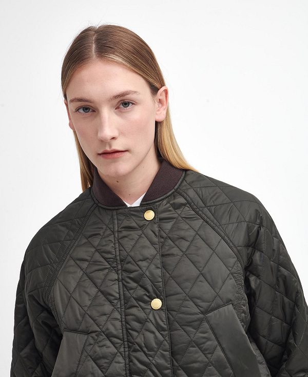 Barbour Sport Beadnell Quilted Jacket Olivengrøn | BABO89349