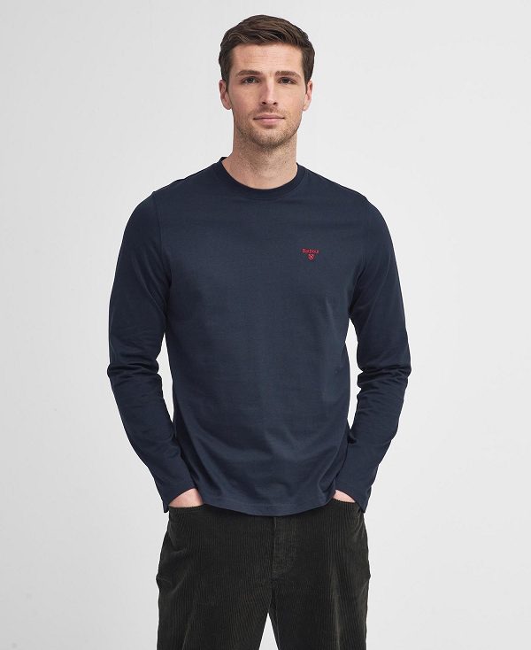 Barbour Sports Long-sleeved T-shirt Mørkeblå | BABO88253