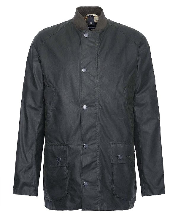 Barbour Sports Neck Ashby Waxed Jacket Sort | BABO87220