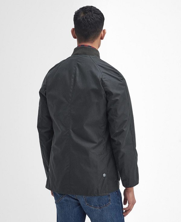 Barbour Sports Neck Ashby Waxed Jacket Sort | BABO87220