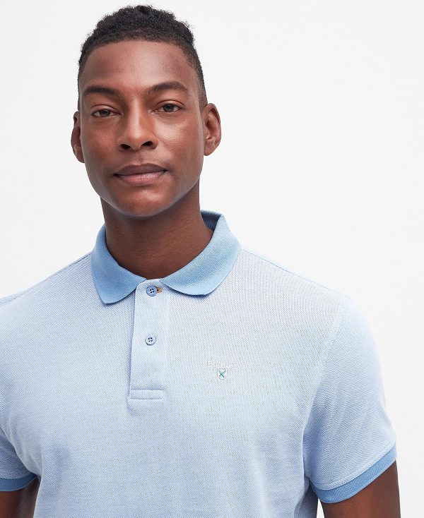 Barbour Sports Polo Mix Shirt Blå | BABO88044