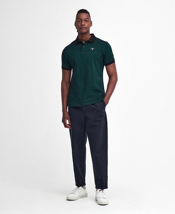 Barbour Sports Polo Mix Shirt Grøn | BABO88242