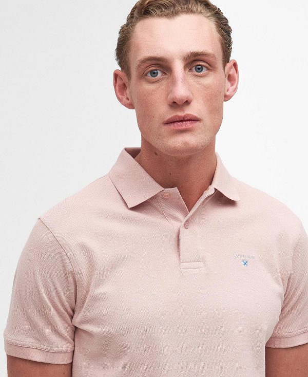 Barbour Sports Short-sleeved Polo Shirt Lyserød | BABO88177