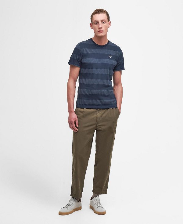 Barbour Stenton Striped T-shirt Mørkeblå | BABO88370