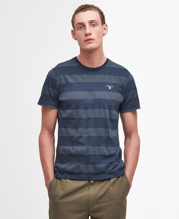 Barbour Stenton Striped T-shirt Mørkeblå | BABO88370