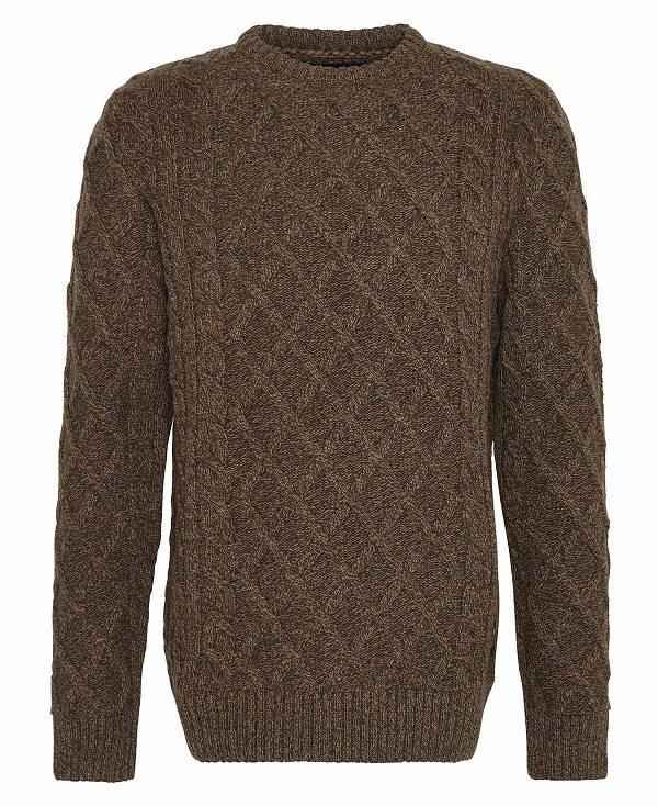 Barbour Stowford Cable-knit Crew Neck Jumper Grøn | BABO88661