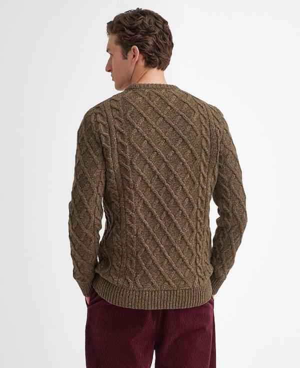 Barbour Stowford Cable-knit Crew Neck Jumper Grøn | BABO88661