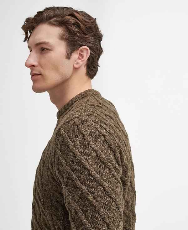 Barbour Stowford Cable-knit Crew Neck Jumper Grøn | BABO88661