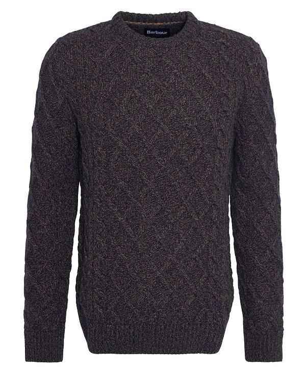 Barbour Stowford Cable-knit Crew Neck Jumper Mørkeblå | BABO88688