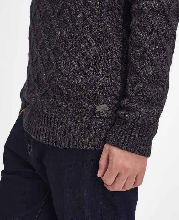 Barbour Stowford Cable-knit Crew Neck Jumper Mørkeblå | BABO88688