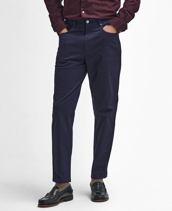 Barbour Suede Sateen Regular Trousers Mørkeblå | BABO88833