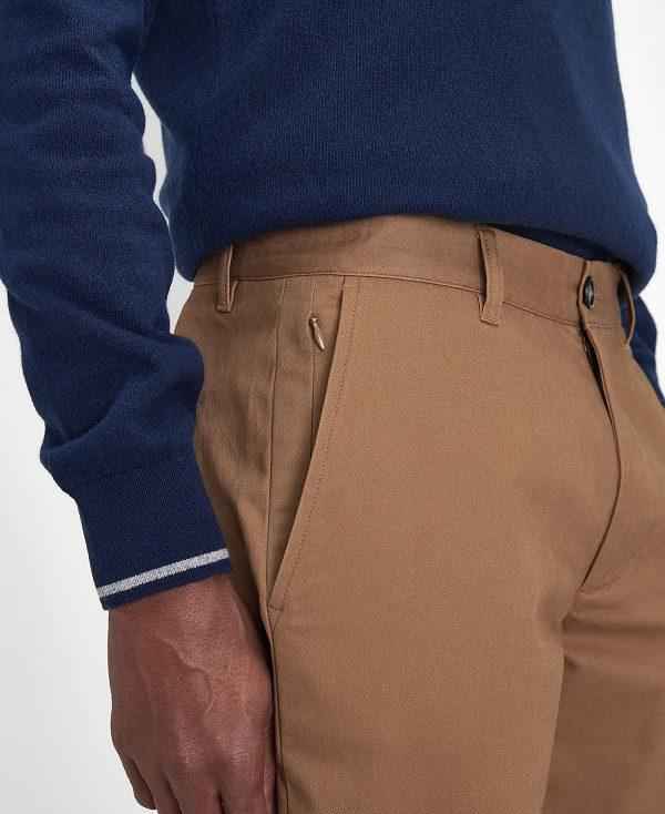 Barbour Sueded Sateen Slim Trousers Beige | BABO88823