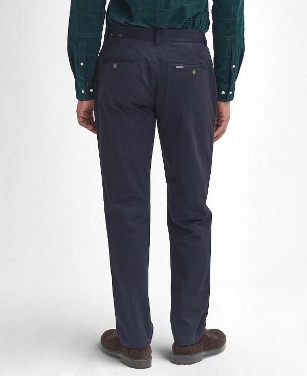 Barbour Sueded Sateen Slim Trousers Mørkeblå | BABO88824