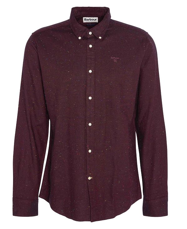 Barbour Tainsbury Tailored Long Sleeved Shirt Bordeaux | BABO87863