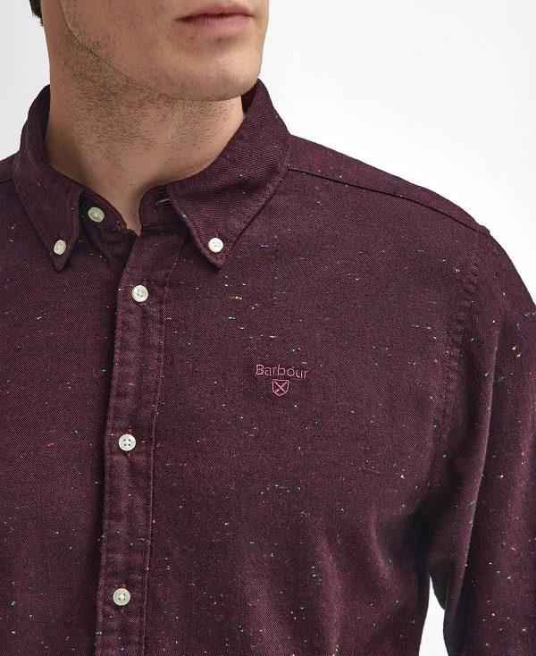 Barbour Tainsbury Tailored Long Sleeved Shirt Bordeaux | BABO87863