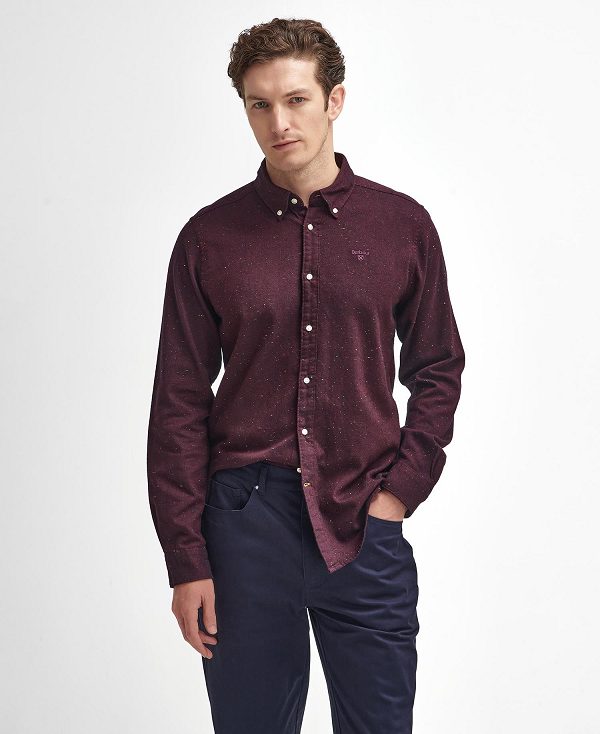 Barbour Tainsbury Tailored Long Sleeved Shirt Bordeaux | BABO87863