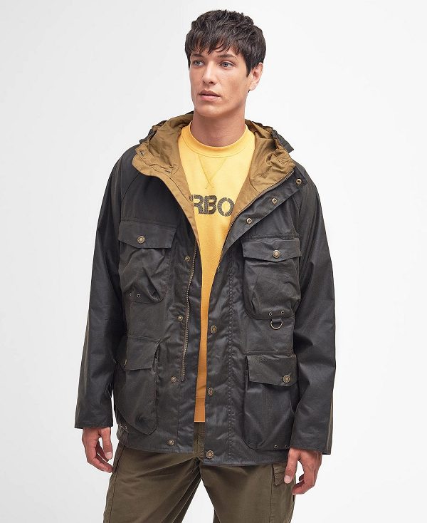 Barbour Tarn Utility Waxed Jacket Olivengrøn | BABO87200