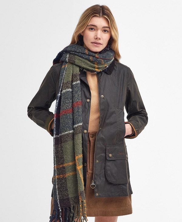 Barbour Tartan Boucle Scarf Lyserød | BABO90083