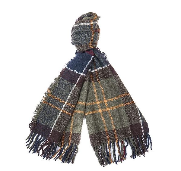 Barbour Tartan Boucle Scarf Lyserød | BABO90083