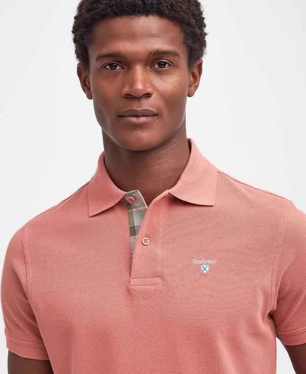 Barbour Tartan Pique Polo Shirt Lyserød | BABO88159