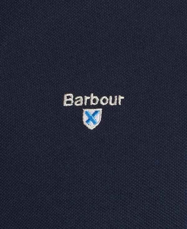 Barbour Tartan Pique Polo Shirt Mørkeblå | BABO88167