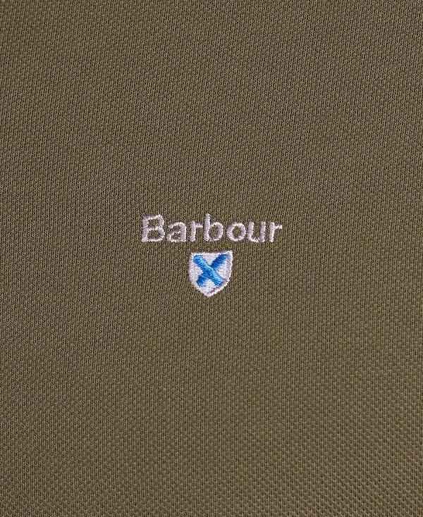 Barbour Tartan Pique Polo Shirt Olivengrøn | BABO88126