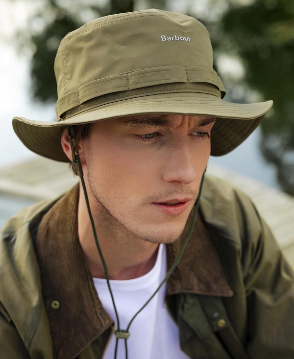 Barbour Teesdale Showerproof Bucket Hat Grøn | BABO88973