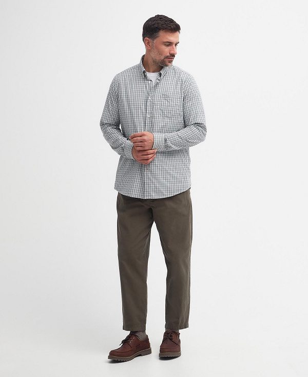 Barbour Teesdale Tailored Long-sleeved Shirt Grøn | BABO87725