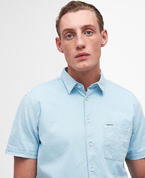 Barbour Terra Dye Regular Short-sleeved Shirt Blå | BABO87767