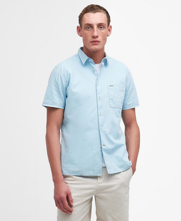 Barbour Terra Dye Regular Short-sleeved Shirt Blå | BABO87767