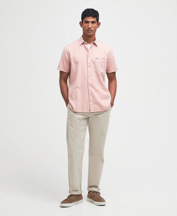 Barbour Terra Dye Regular Short-sleeved Shirt Lyserød | BABO87786