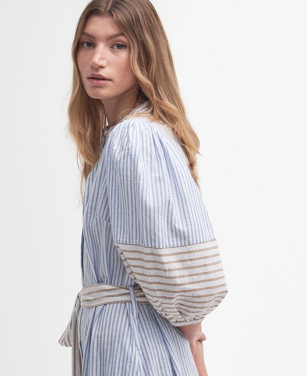 Barbour Thea Striped Shirt Dress Flerfarvede Striber | BABO89624