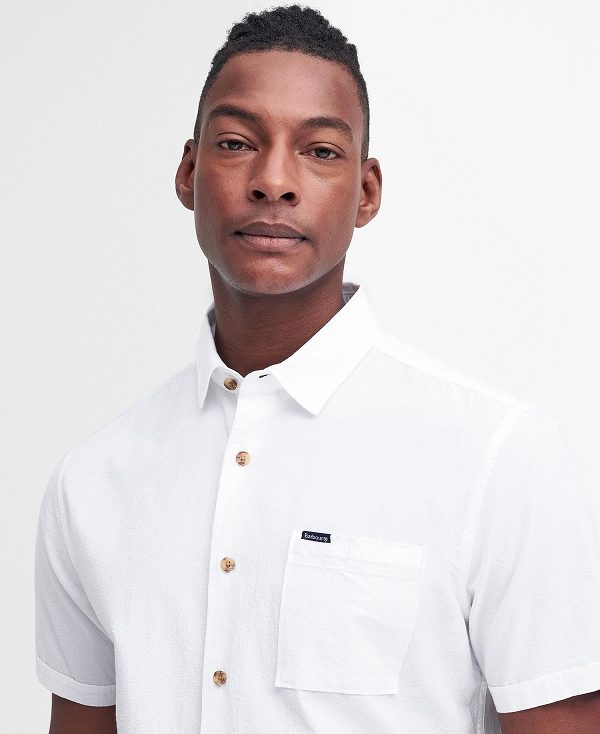 Barbour Thermond Regular Short-sleeved Shirt Hvide | BABO87766