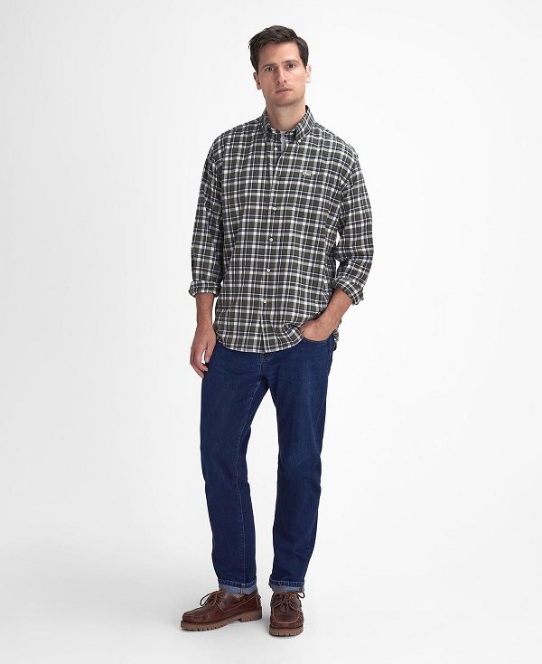 Barbour Turville Regular Long-sleeved Shirt Grøn | BABO87894