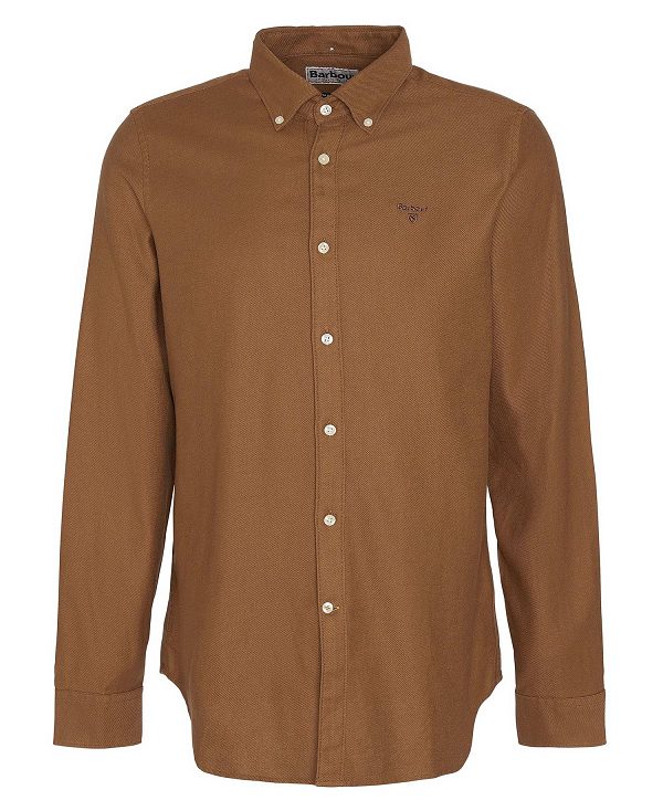 Barbour Twillbridge Tailored Long-sleeved Shirt Beige | BABO87879