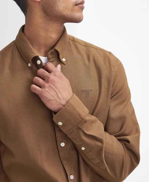 Barbour Twillbridge Tailored Long-sleeved Shirt Beige | BABO87879