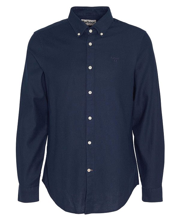 Barbour Twillbridge Tailored Long-sleeved Shirt Mørkeblå | BABO87880