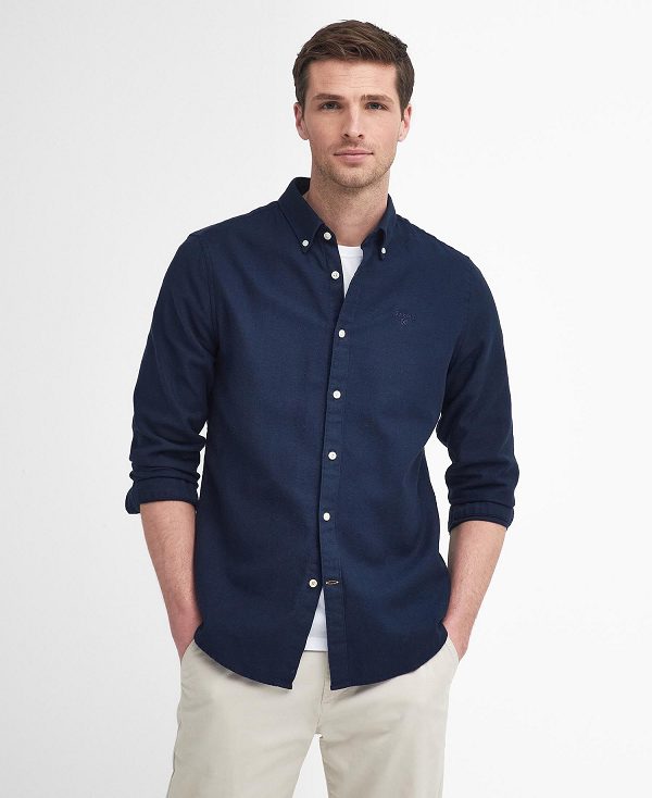 Barbour Twillbridge Tailored Long-sleeved Shirt Mørkeblå | BABO87880