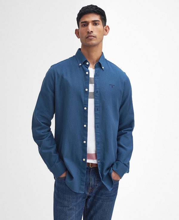 Barbour Twillbridge Tailored Long-sleeved Shirt Mørkeblå | BABO87881