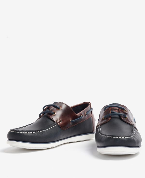 Barbour Wake Boat Shoes Mørkeblå Brune | BABO88908