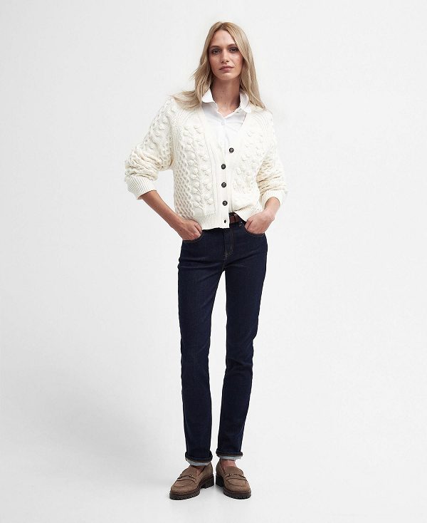 Barbour Wallflower Cardigan Hvide | BABO89773