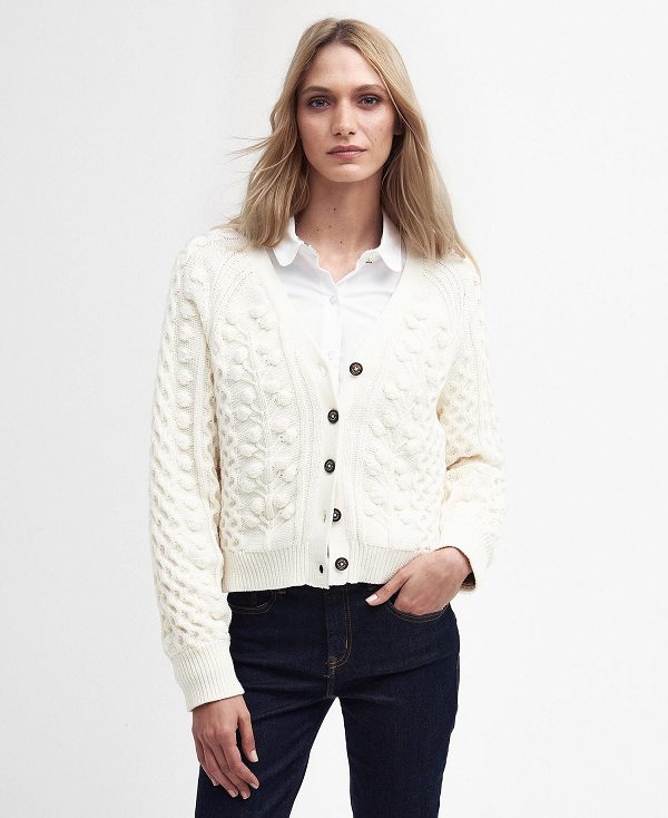 Barbour Wallflower Cardigan Hvide | BABO89773