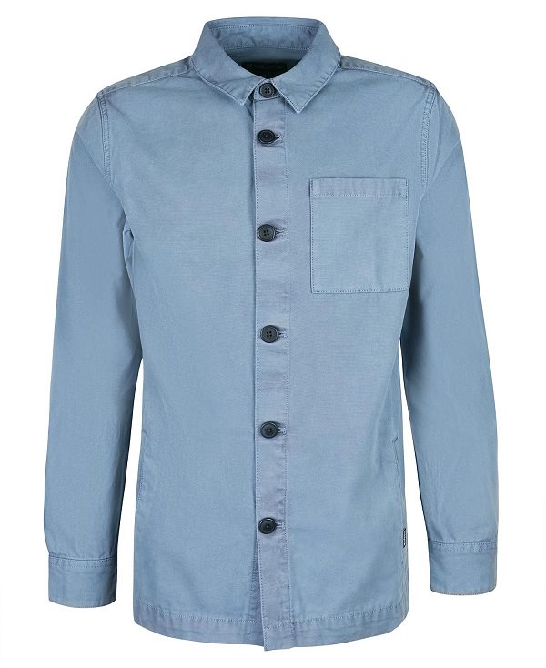 Barbour Washed Cotton Overshirt Blå | BABO87593