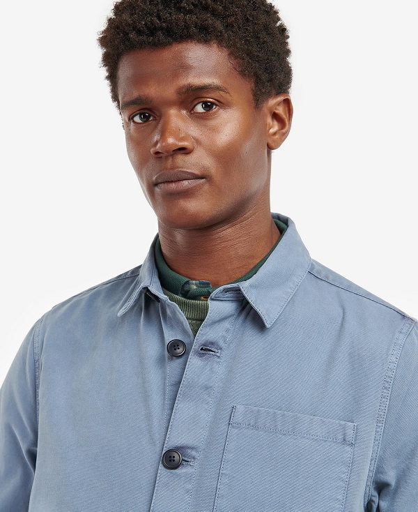 Barbour Washed Cotton Overshirt Blå | BABO87593