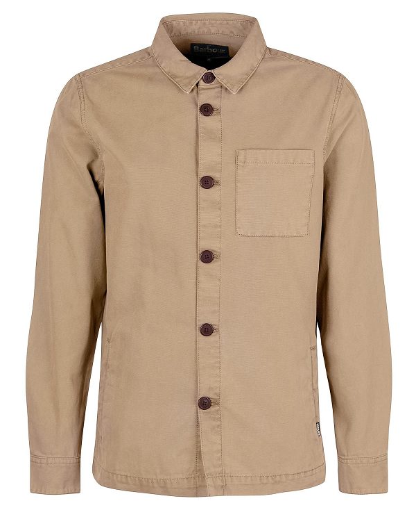 Barbour Washed Cotton Overshirt Brune | BABO87633